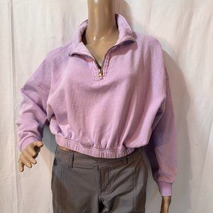 Cotton On SZ S Cropped Light Purple 1/4 Zip Sweatshirt